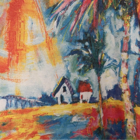 Leoma Lovegrove Tropical Painterly Print Tunic Top in Multicolor Size 3X - Picture 3 of 12